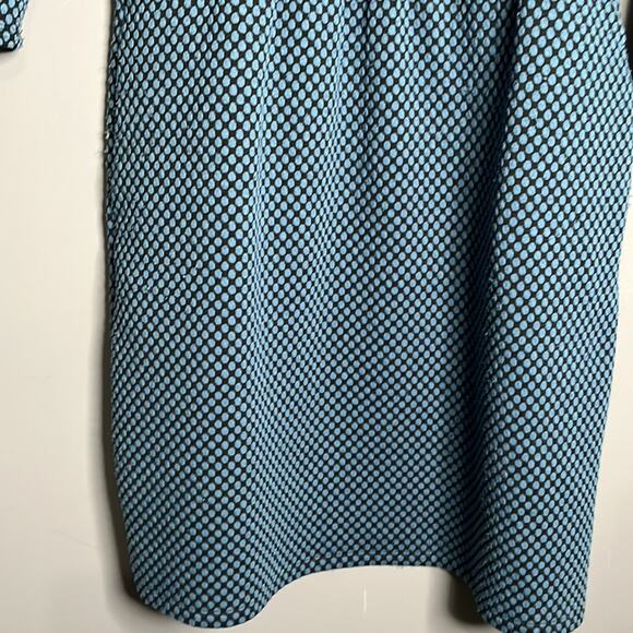 HD in Paris Blue and Black Wrap Dress With 3/4 Length Sleeves Size Small - Picture 4 of 7